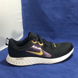 Nike Legend sneakers - Black Gold Purple EUC, youth 7, womens 8.5